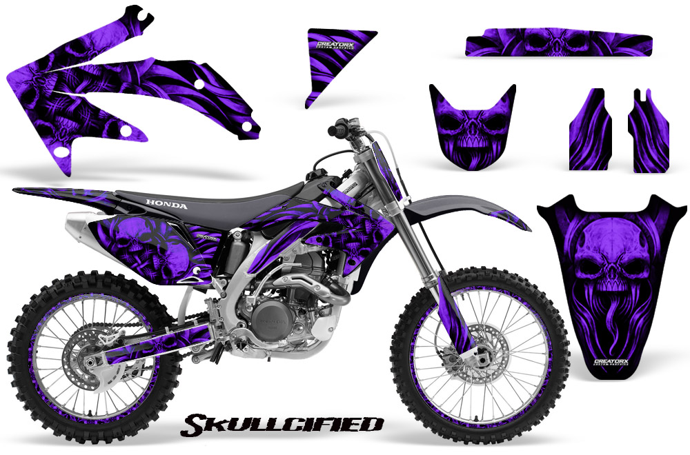 Honda CRF 450R 05-08 Graphics Kit Skullcified Purple NP Rims